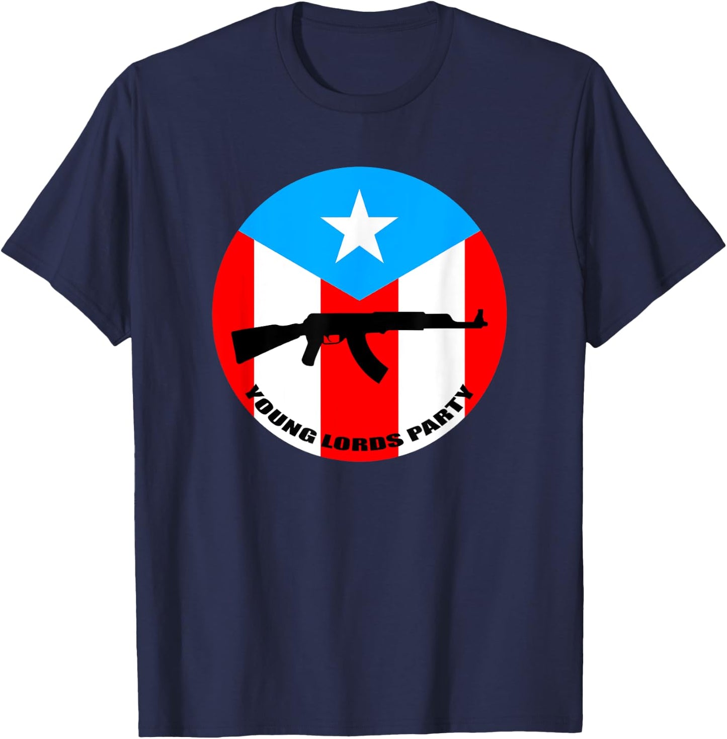 Young Lords Shirt Puerto Rican Flag Logo Gift T-Shirt - T-Shirt | Navy