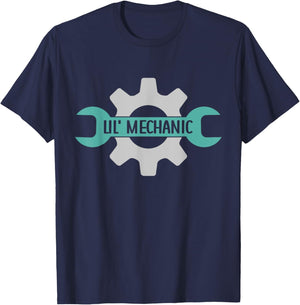 Kids Lil' Mechanic Kids Mechanic Dad Kids Mechanic T-Shirt - T-Shirt | Navy
