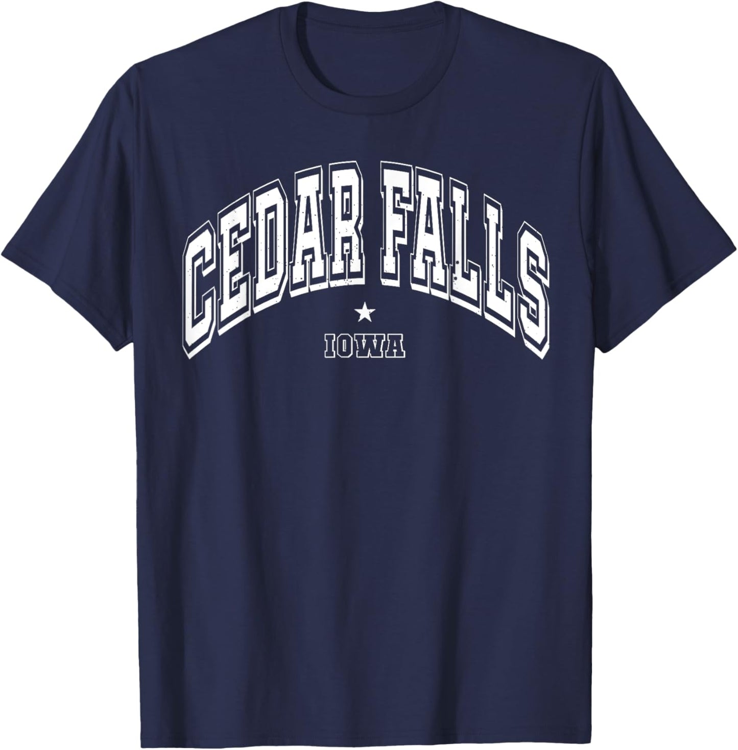 Throwback Cedar Falls Iowa IA Athletic Classic Souvenir T-Shirt - T-Shirt | Navy