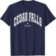 Throwback Cedar Falls Iowa IA Athletic Classic Souvenir T-Shirt - T-Shirt | Navy