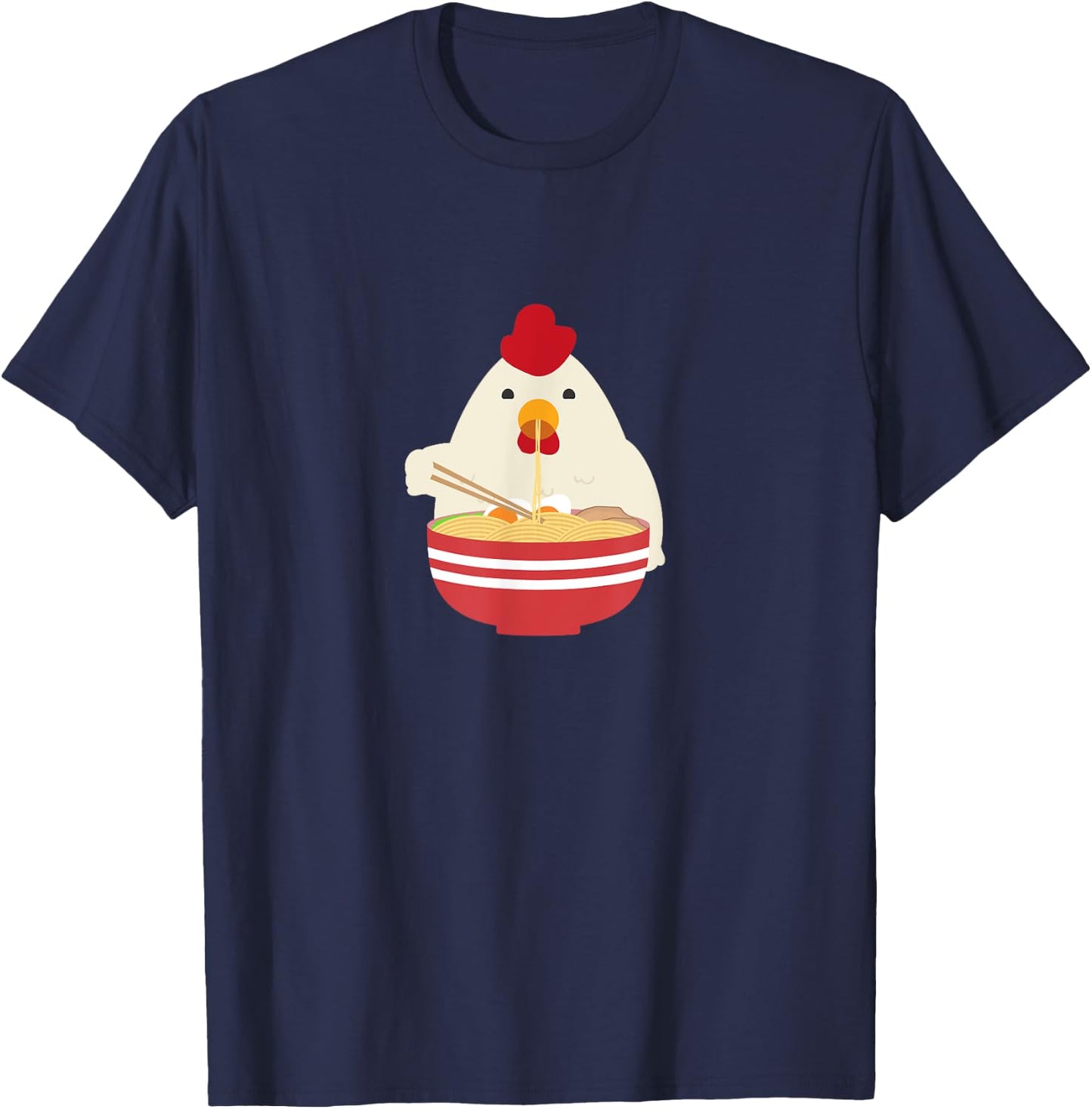 Ramen Chicken Noodle Soup Kawaii Anime T-Shirt - T-Shirt | Navy