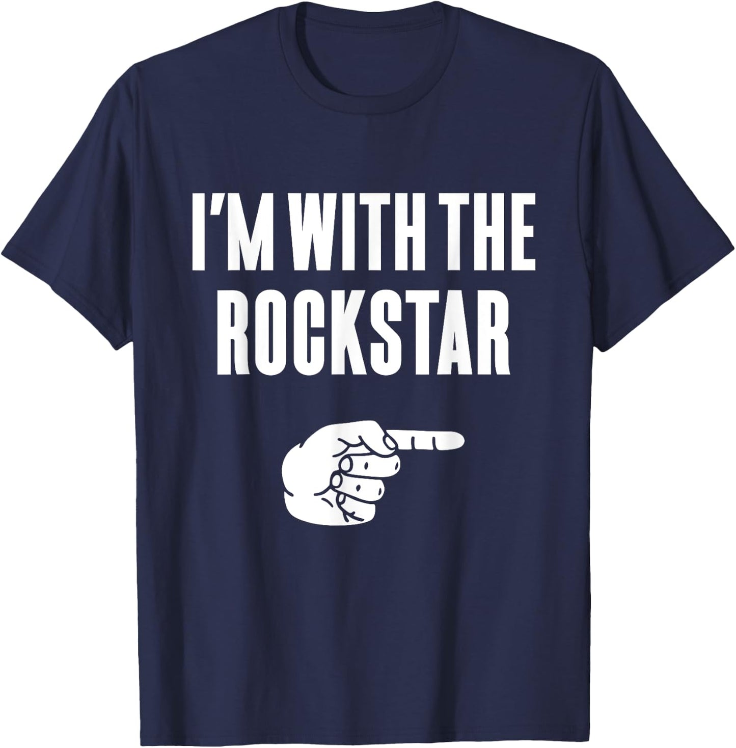 I'm With The Rockstar Funny Halloween Couple Costume Gift T-Shirt - T-Shirt | Navy