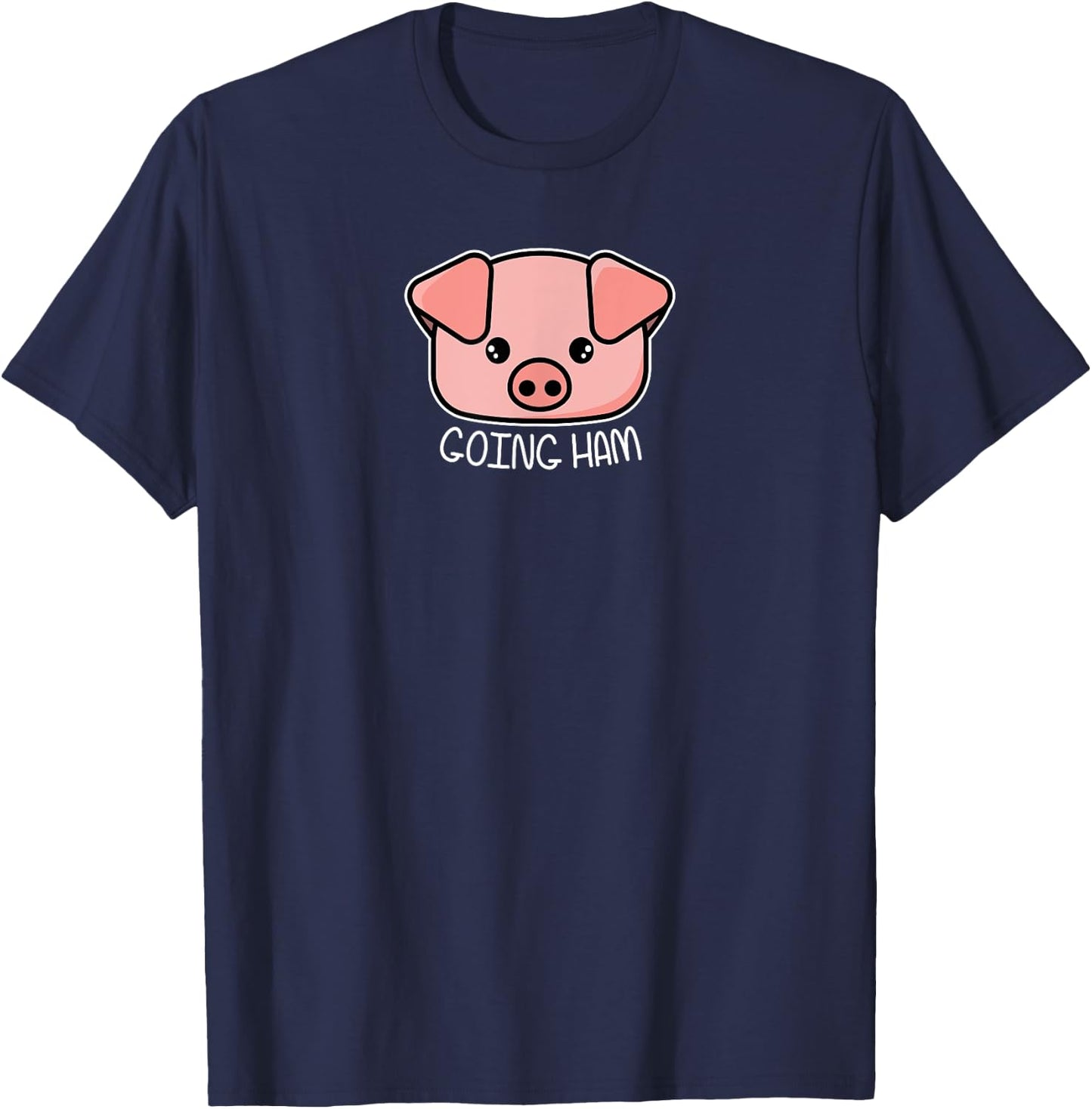 Going Ham - Funny Gamer and BBQ Chef Pig Gift T-Shirt - T-Shirt | Navy