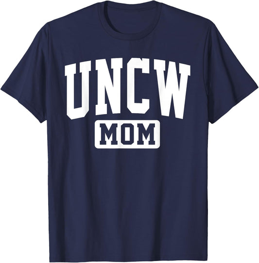 Family University College Arch Retro Design UNCW Arch Vintage Retro College Mom Mother Arch Vintage T-Shirt - T-Shirt | Navy