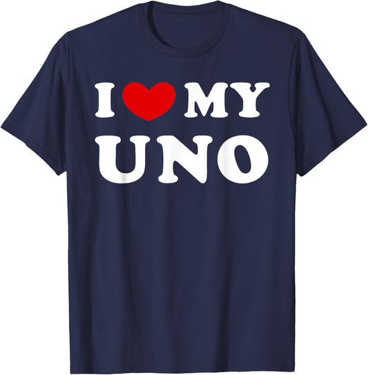 I Love My Uno, I Heart My Uno T-Shirt - T-Shirt | Navy