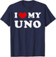 I Love My Uno, I Heart My Uno T-Shirt - T-Shirt | Navy