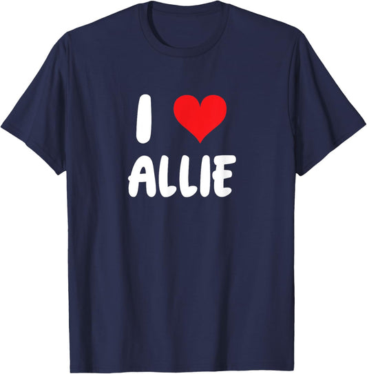 I Love Allie - Heart T-Shirt - T-Shirt | Navy