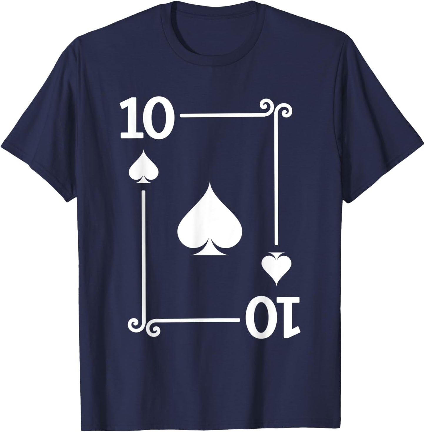 Playing Cards Costume - 10 Spades Card - Ten Card T-Shirt - T-Shirt | Navy
