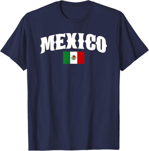 Mexiko-Flaggen-Design T-Shirt - T-Shirt | Navy