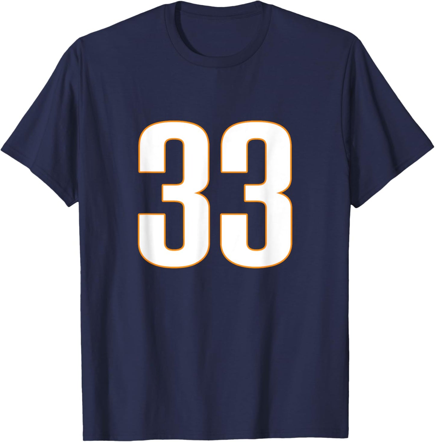 Sports Team Number 33 T-Shirt - T-Shirt | Navy