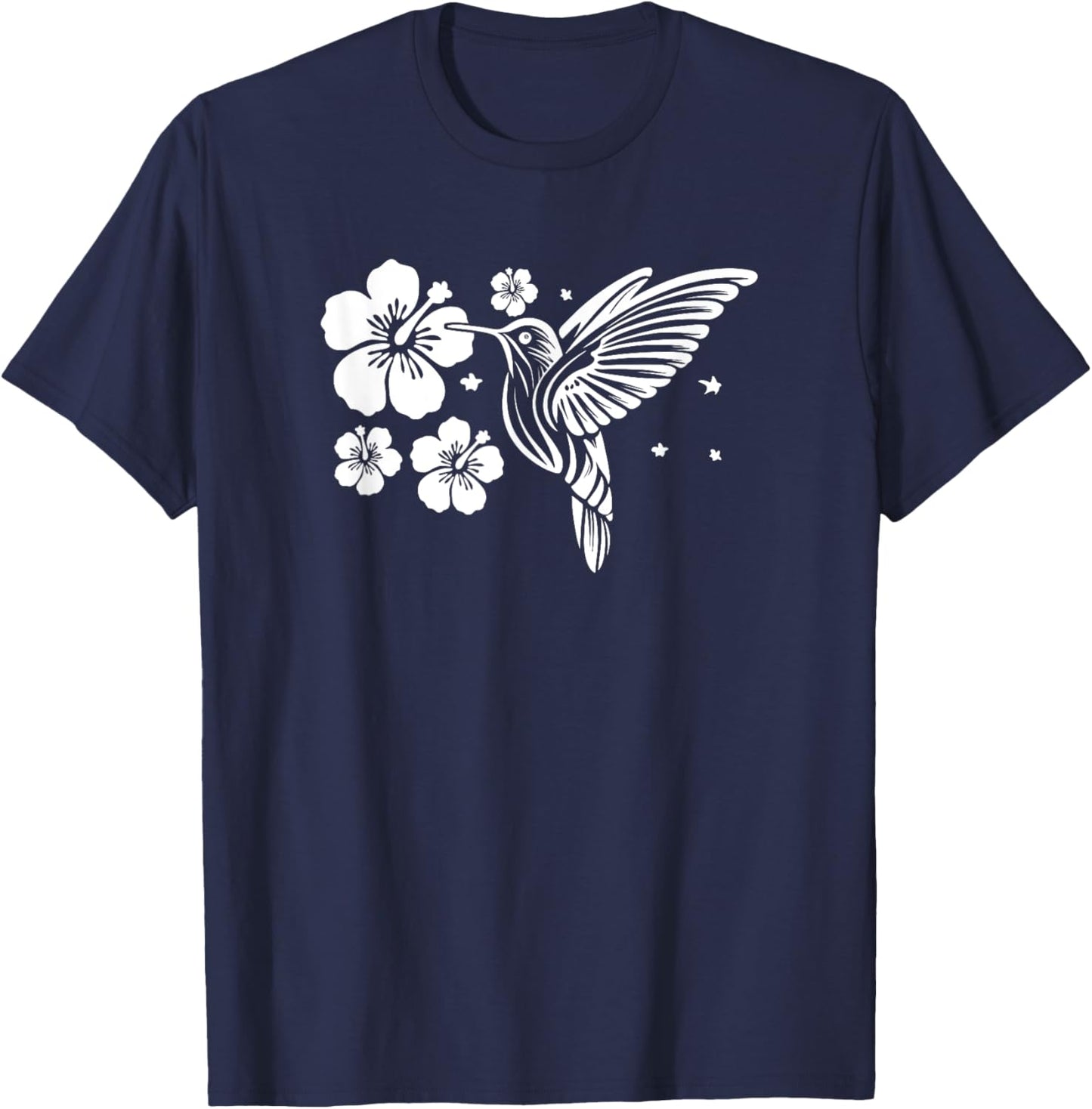 Hummingbird Hawaii Hibiscus Bird Nature Hawaiian T-Shirt - T-Shirt | Navy