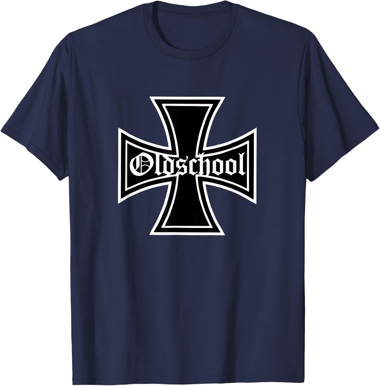 Iron Cross Oldschool Biker T-Shirt - T-Shirt | Navy