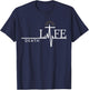 Christian Death to Life Heartbeat Cross Gift Men/Women/Youth T-Shirt - T-Shirt | Navy