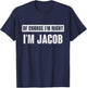 Christmas Birthday Gifts For Jacob - Funny Jacob Name Gift - Men's Black Small Retro Letter Print Short Sleeve T-Shirt - T-Shirt | Navy