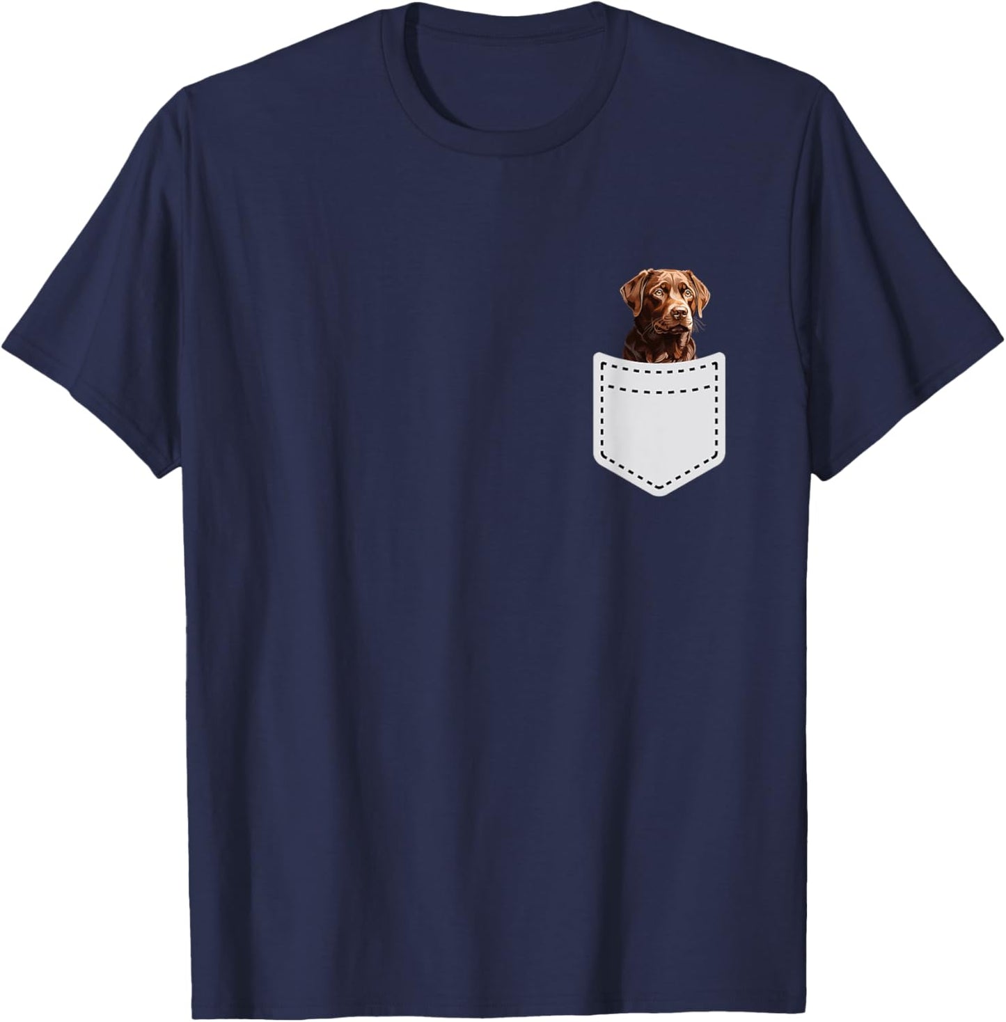 chocolate lab. puppy in pocket. Dog lover labrador Women Kids T-Shirt - T-Shirt | Navy