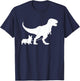 T-Rex Walking a Dog Funny Corgi Dad Dog Lovers Women Kids T-Shirt - T-Shirt | Navy
