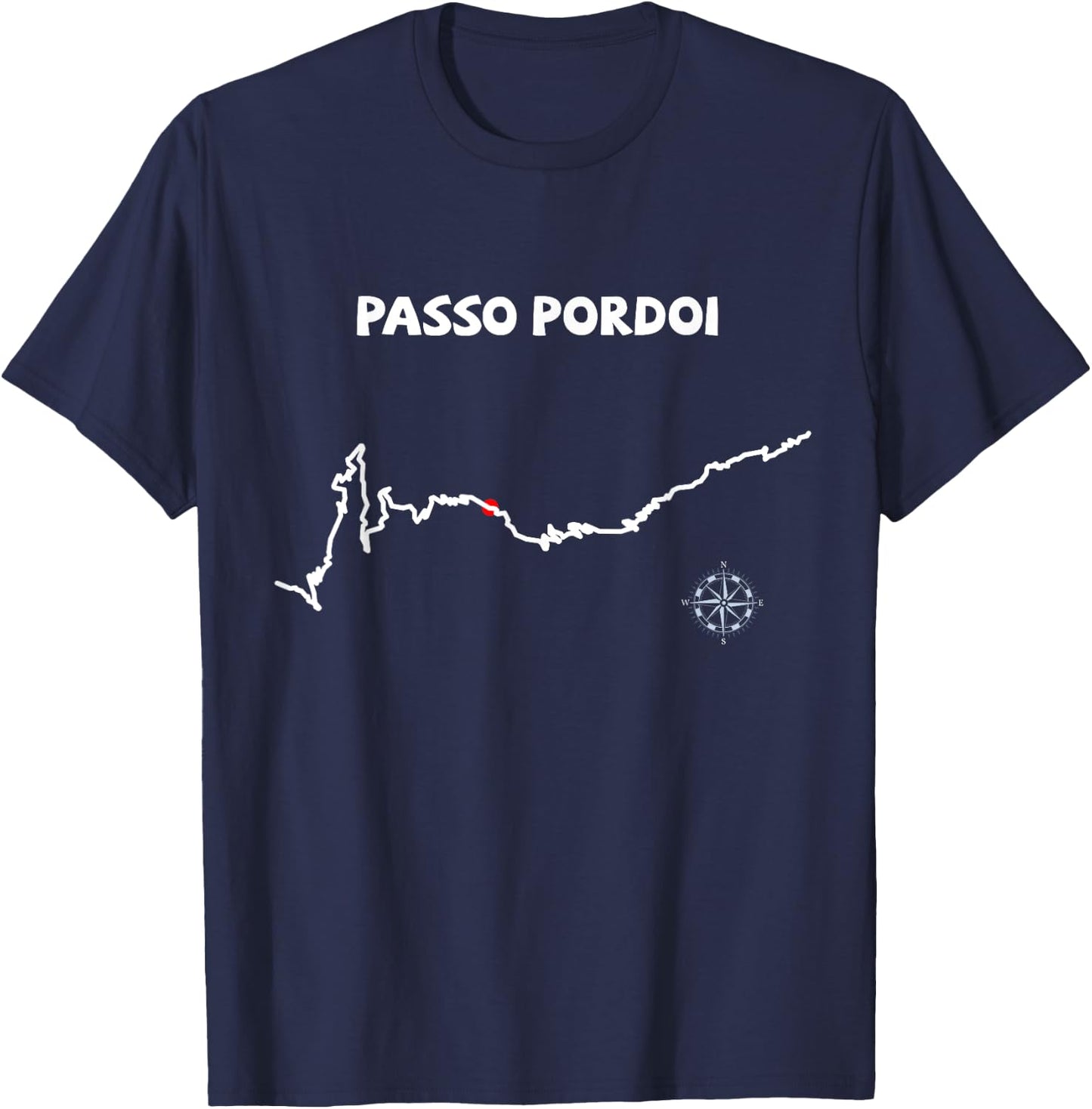 Passo Pordoi - Pordoijoch - Serpentines Italy Cycling T-Shirt - T-Shirt | Navy