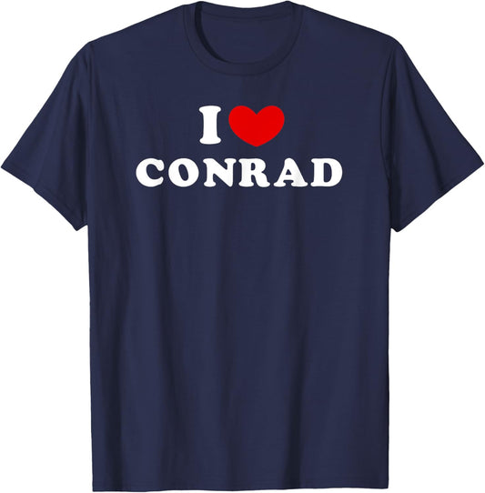 I Love Conrad, I Heart Conrad T-Shirt - T-Shirt | Navy