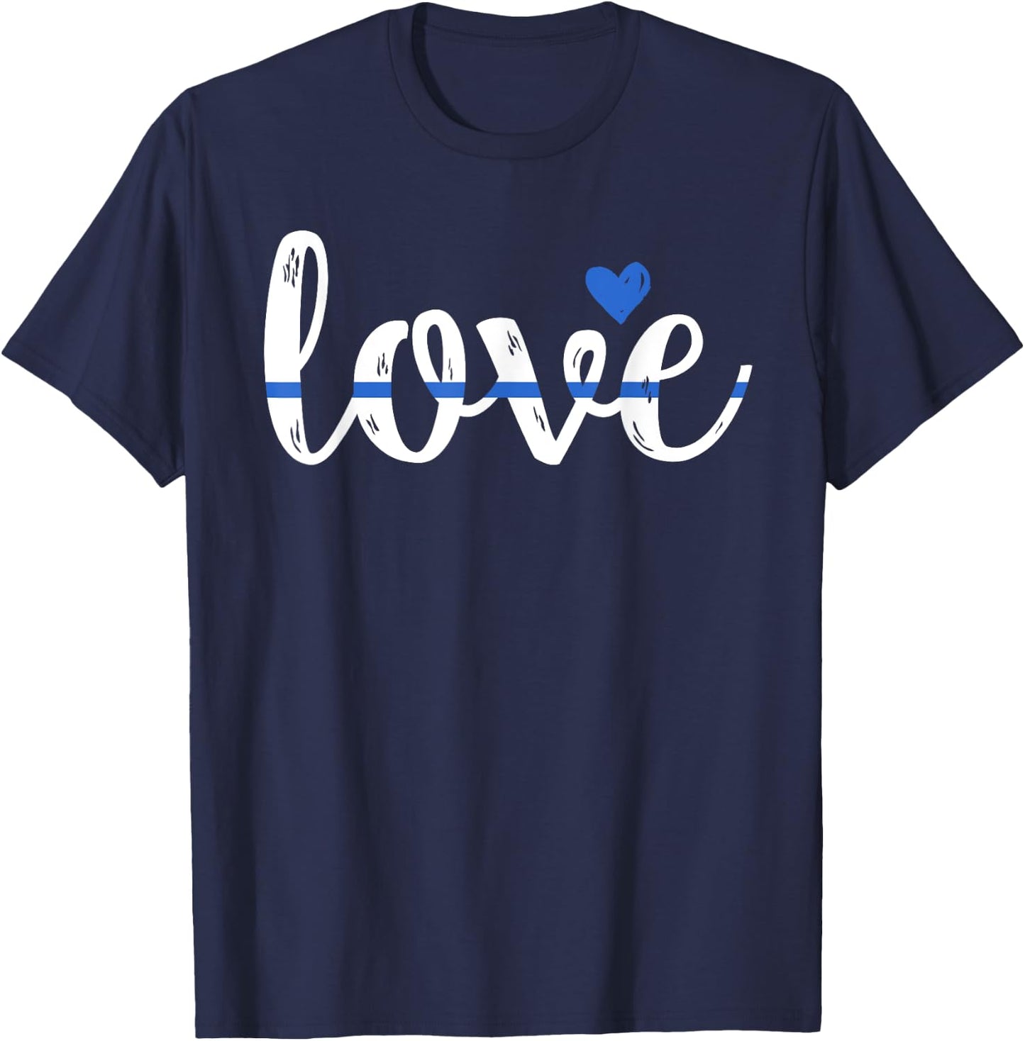 Cute Love Design - Police Wife or Girlfriend T-Shirt - T-Shirt | Navy