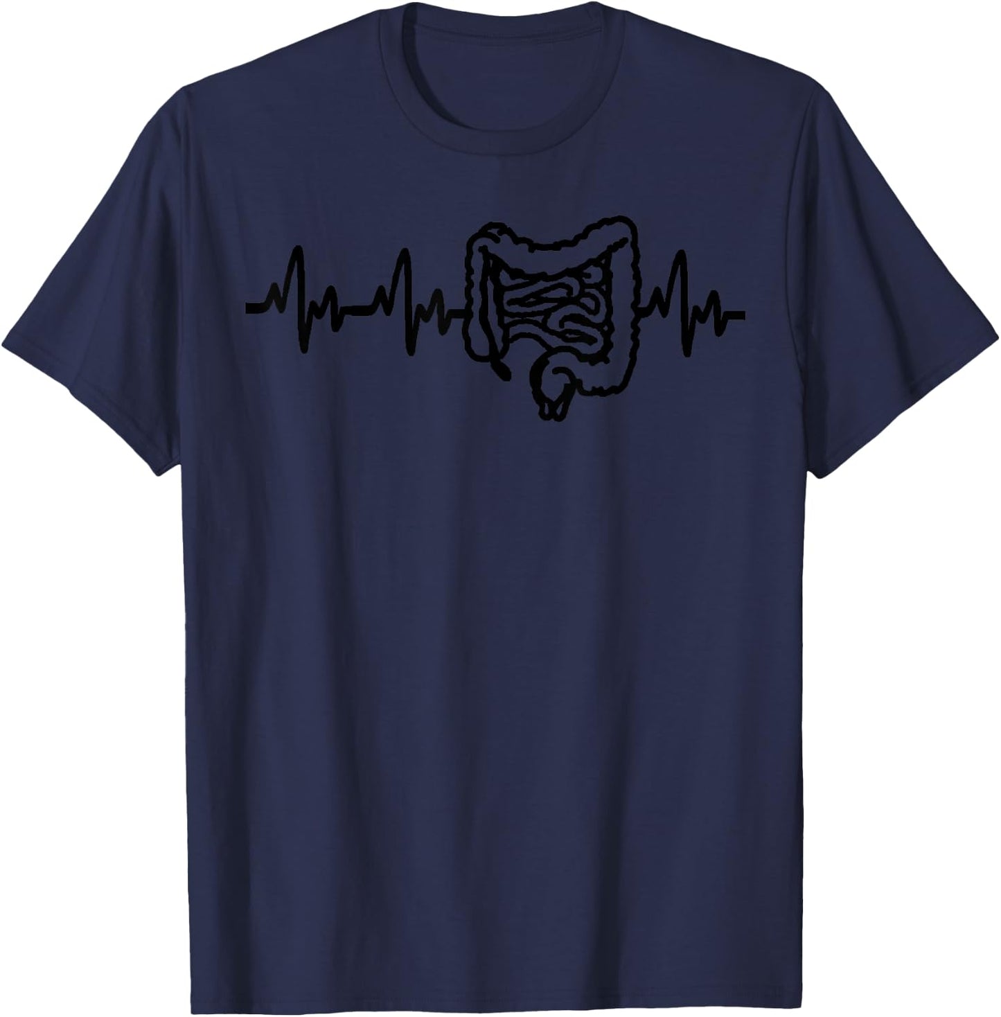 Colon GI Intestines Heartbeat Gastroenterology Gastro Nurse T-Shirt - T-Shirt | Navy
