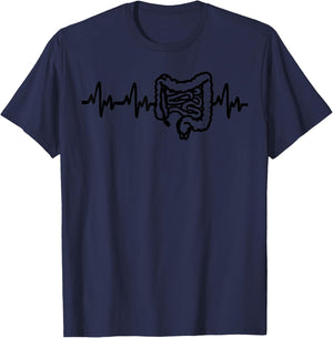 Colon GI Intestines Heartbeat Gastroenterology Gastro Nurse T-Shirt - T-Shirt | Navy