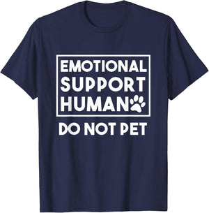 Emotional Support Human ESA Service Dog Funny Animal Service T-Shirt - T-Shirt | Navy