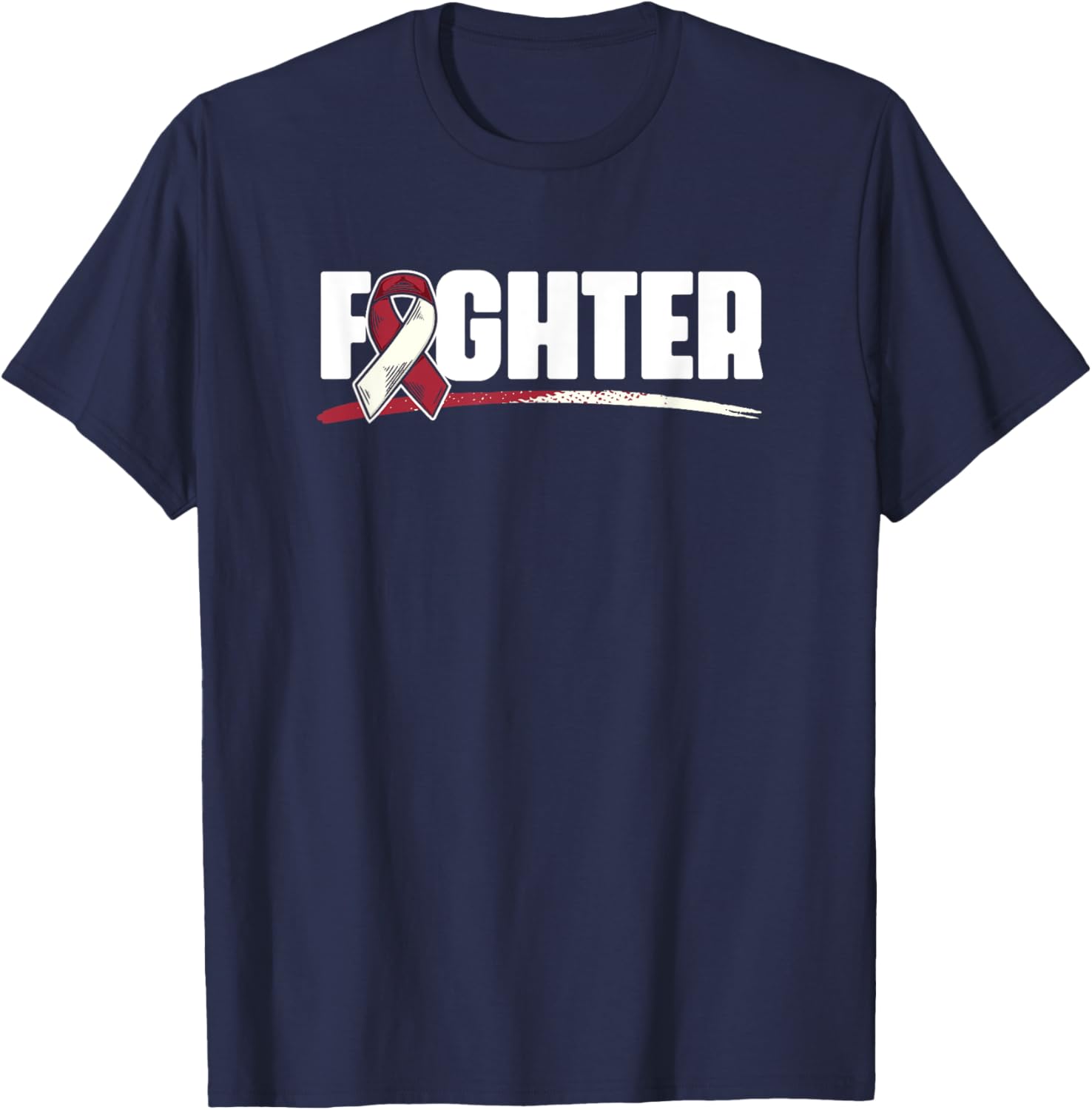 Fighter - Oral Throat Cancer Head And Neck Cancer Awareness T-Shirt - T-Shirt | Navy
