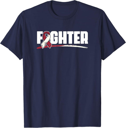 Fighter - Oral Throat Cancer Head And Neck Cancer Awareness T-Shirt - T-Shirt | Navy