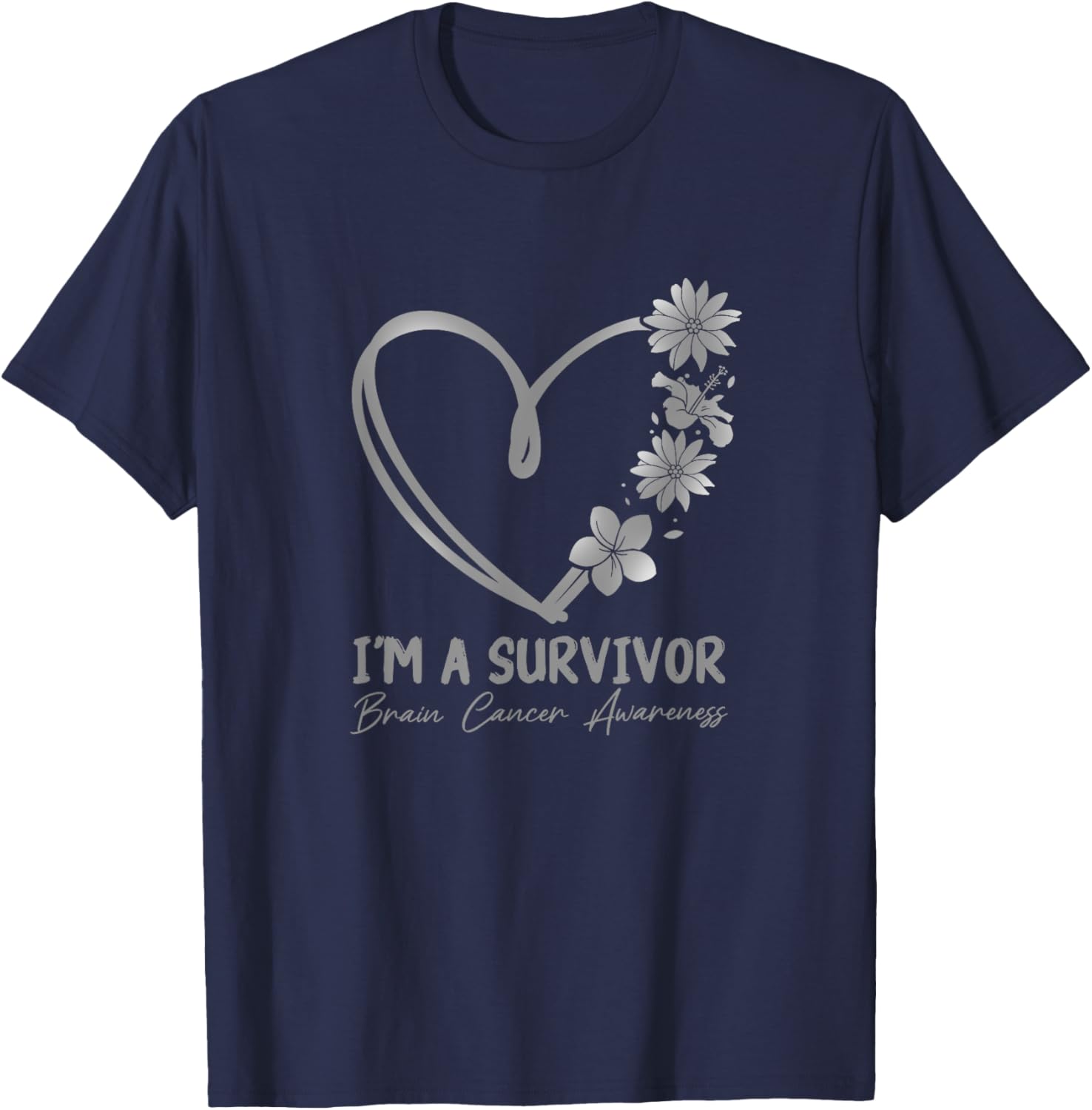 I'm a Survivor. Brain Cancer Awareness T-Shirt - T-Shirt | Navy