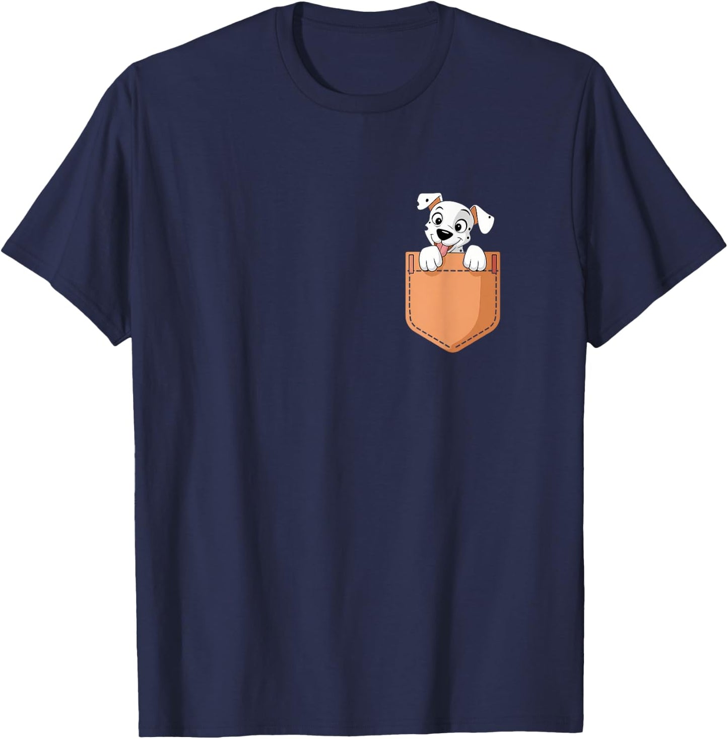 Dalmatians In Pocket Dog Owner Cute Puppy Lover T-Shirt - T-Shirt | Navy
