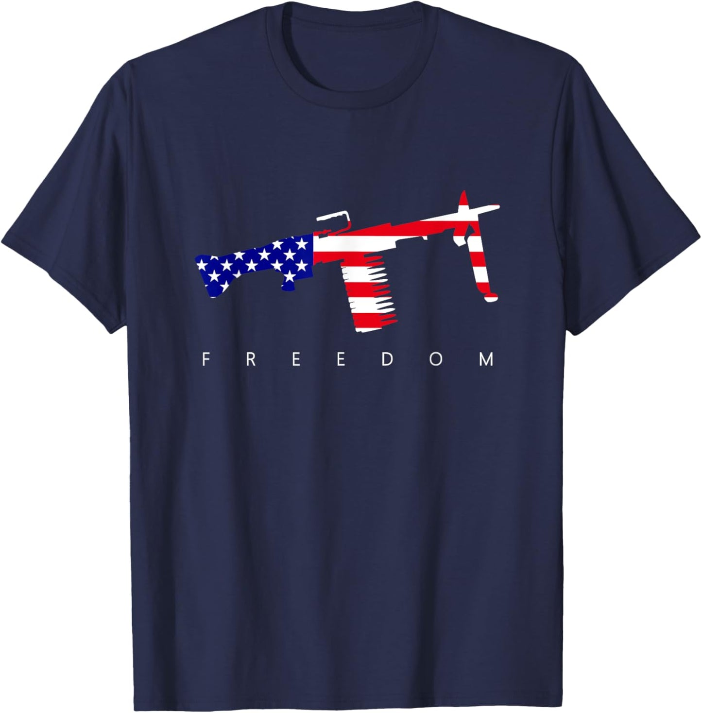 M249 Saw Gunner American Flag gift Responsible Gun Owners T-Shirt - T-Shirt | Navy