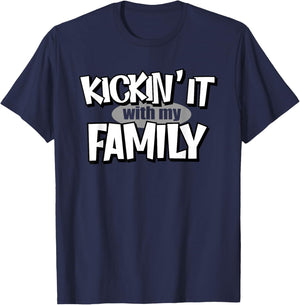 Kickin It With My Family, Funny Family Matching T-Shirt - T-Shirt | Navy