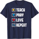 Teach Pray Love Repeat Religious Teacher Shirt T-Shirt - T-Shirt | Navy
