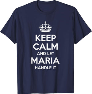 MARIA Keep Calm Personalized Name Funny Birthday Gift T-Shirt - T-Shirt | Navy