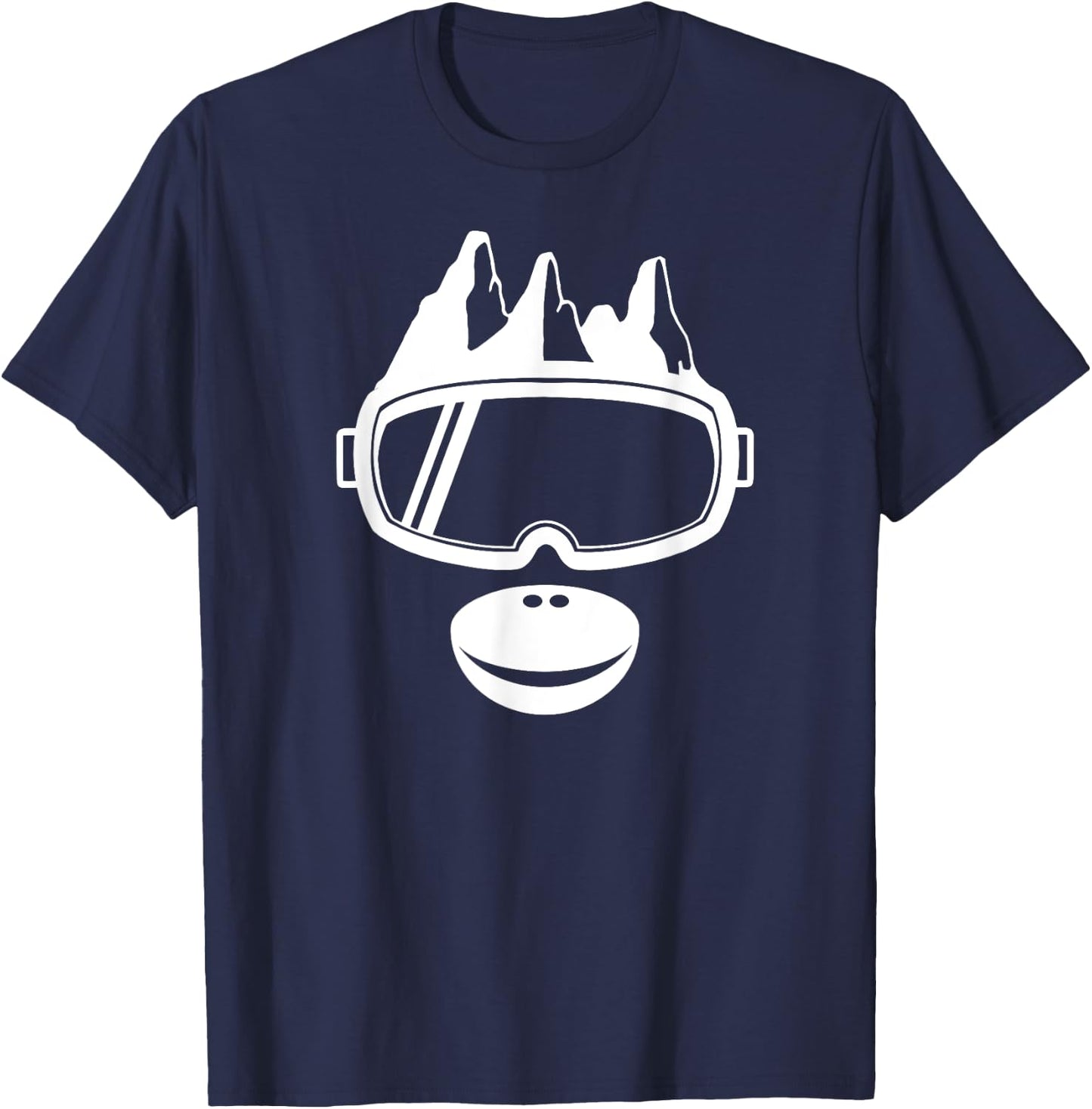 Ski Goggles Mountains Ape Monkey Face - Apres Ski Skier Gift T-Shirt - T-Shirt | Navy