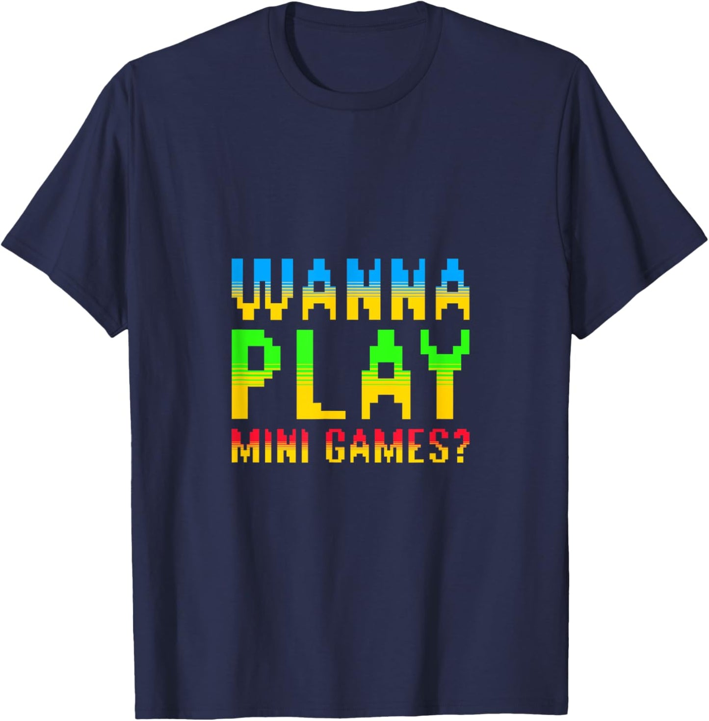 Wanna Play Mini Games? Retro Arcade Gamer Meme Monkey T-Shirt - T-Shirt | Navy
