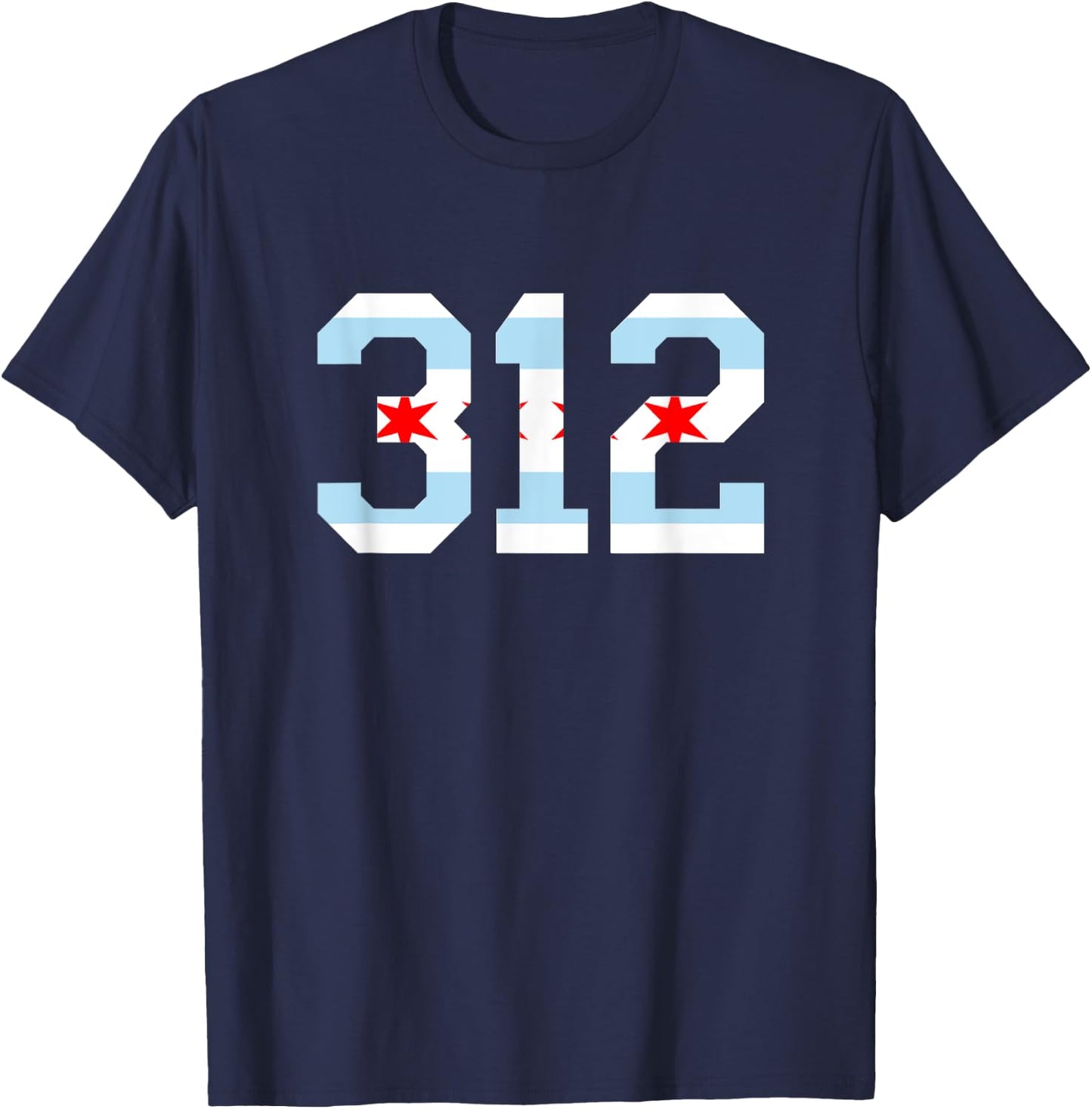 312 Chicago Flag Area Code City Pride T-Shirt - T-Shirt | Navy