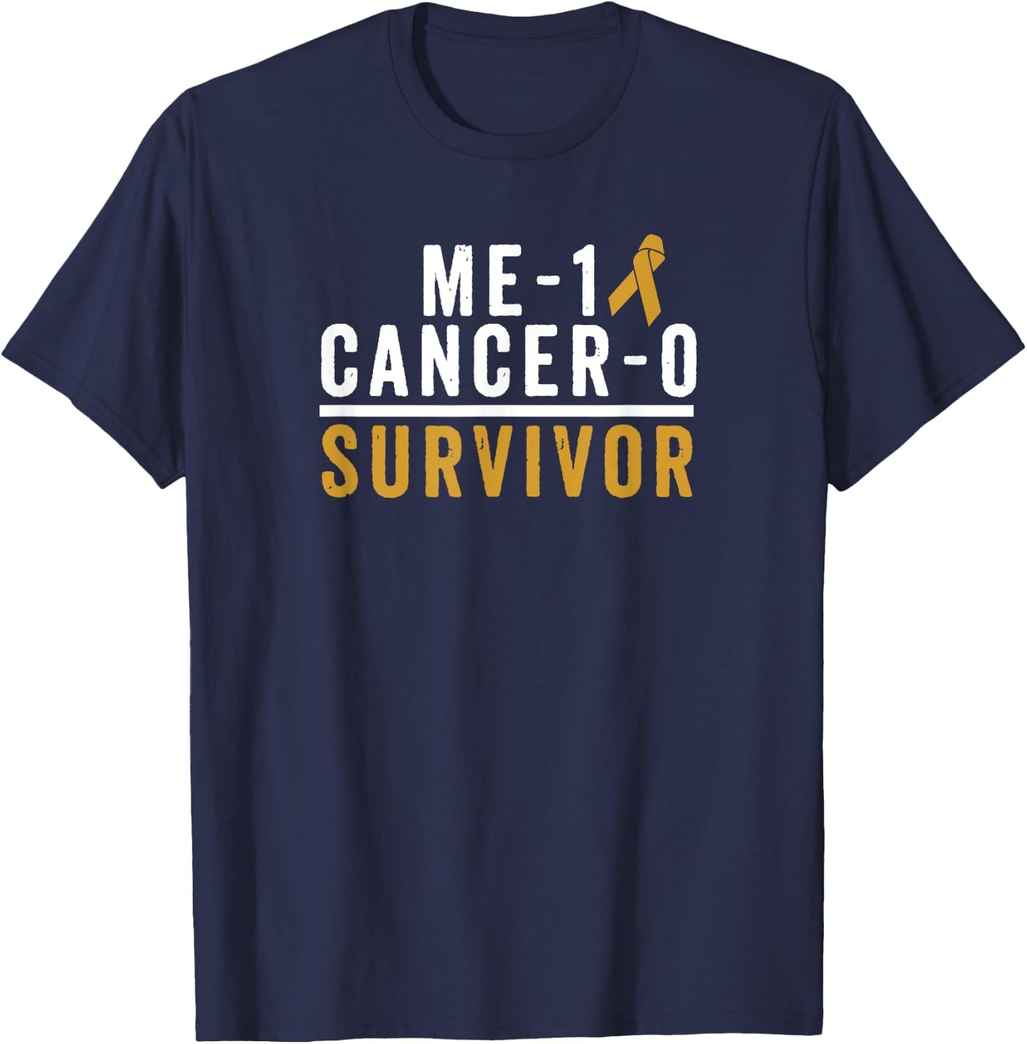 Childhood Cancer Survivor Shirt Awareness Gold Ribbon Kids T-Shirt - T-Shirt | Navy