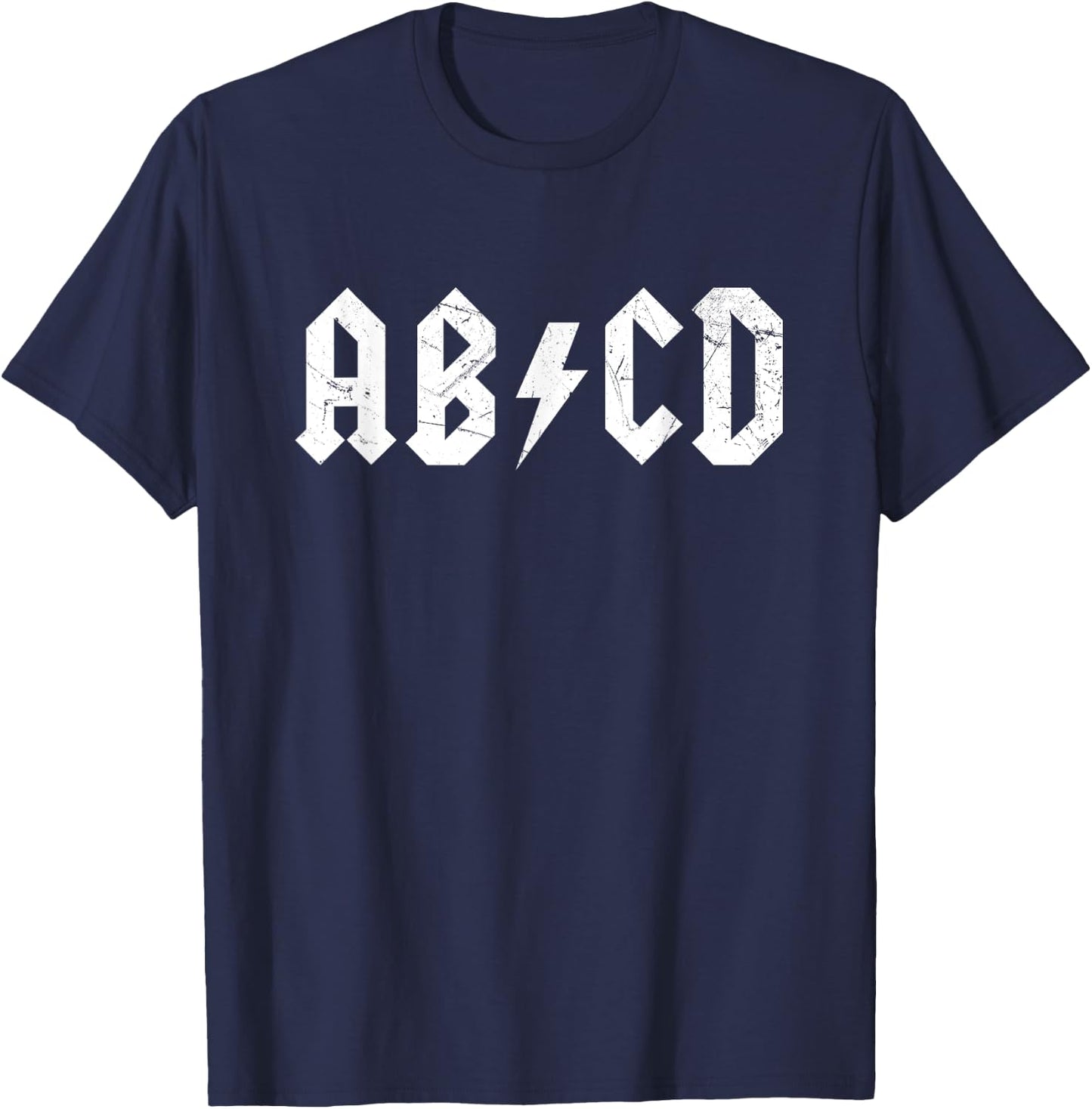 ABCD Rock and Roll Letters Children Alphabet Parody T-Shirt - T-Shirt | Navy