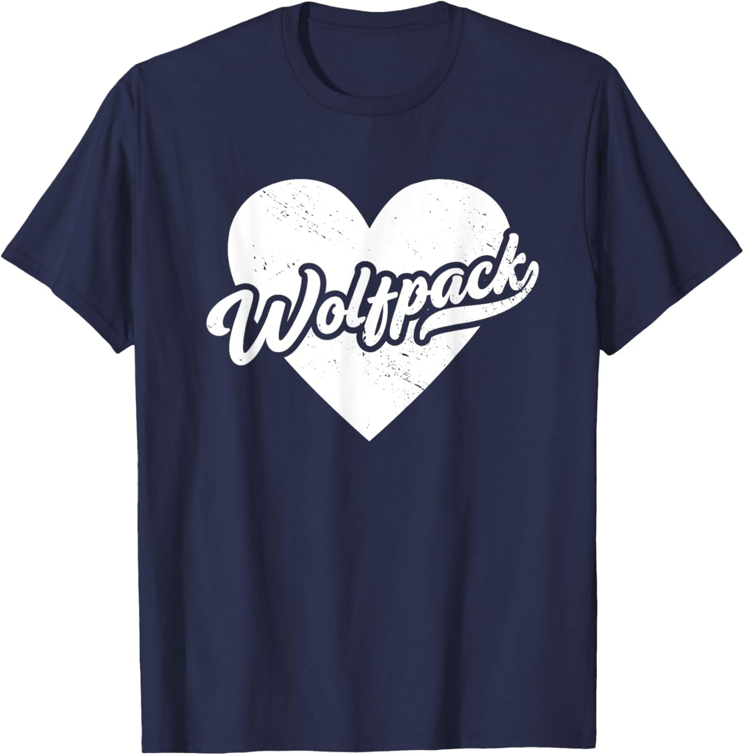 Vintage Wolfpack High School Spirit Go Pack Love T-Shirt - T-Shirt | Navy
