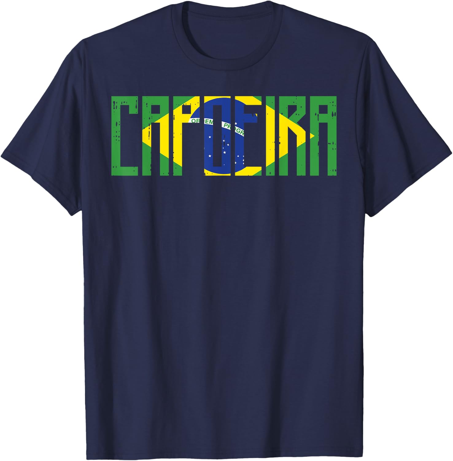 Capoeira Brazil Flag Vintage Dance Martial Arts Fighter Gift T-Shirt - T-Shirt | Navy