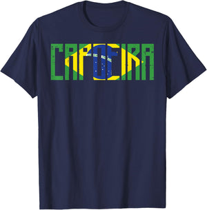 Capoeira Brazil Flag Vintage Dance Martial Arts Fighter Gift T-Shirt - T-Shirt | Navy