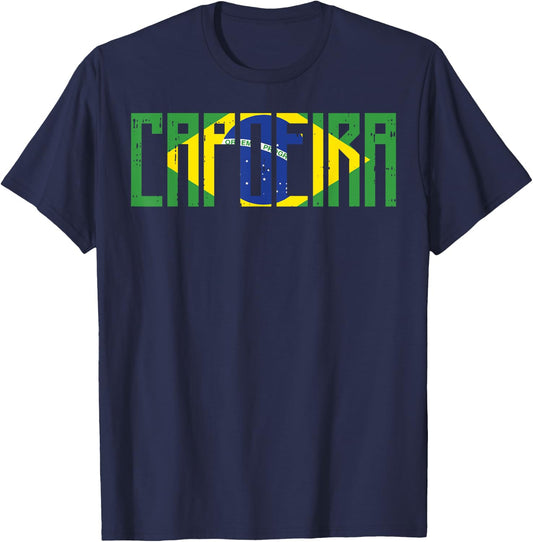Capoeira Brazil Flag Vintage Dance Martial Arts Fighter Gift T-Shirt - T-Shirt | Navy