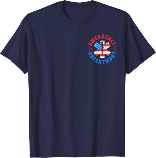 Emergency Department 4th of July USA Emergency Room Er Nurse T-Shirt - T-Shirt | Navy