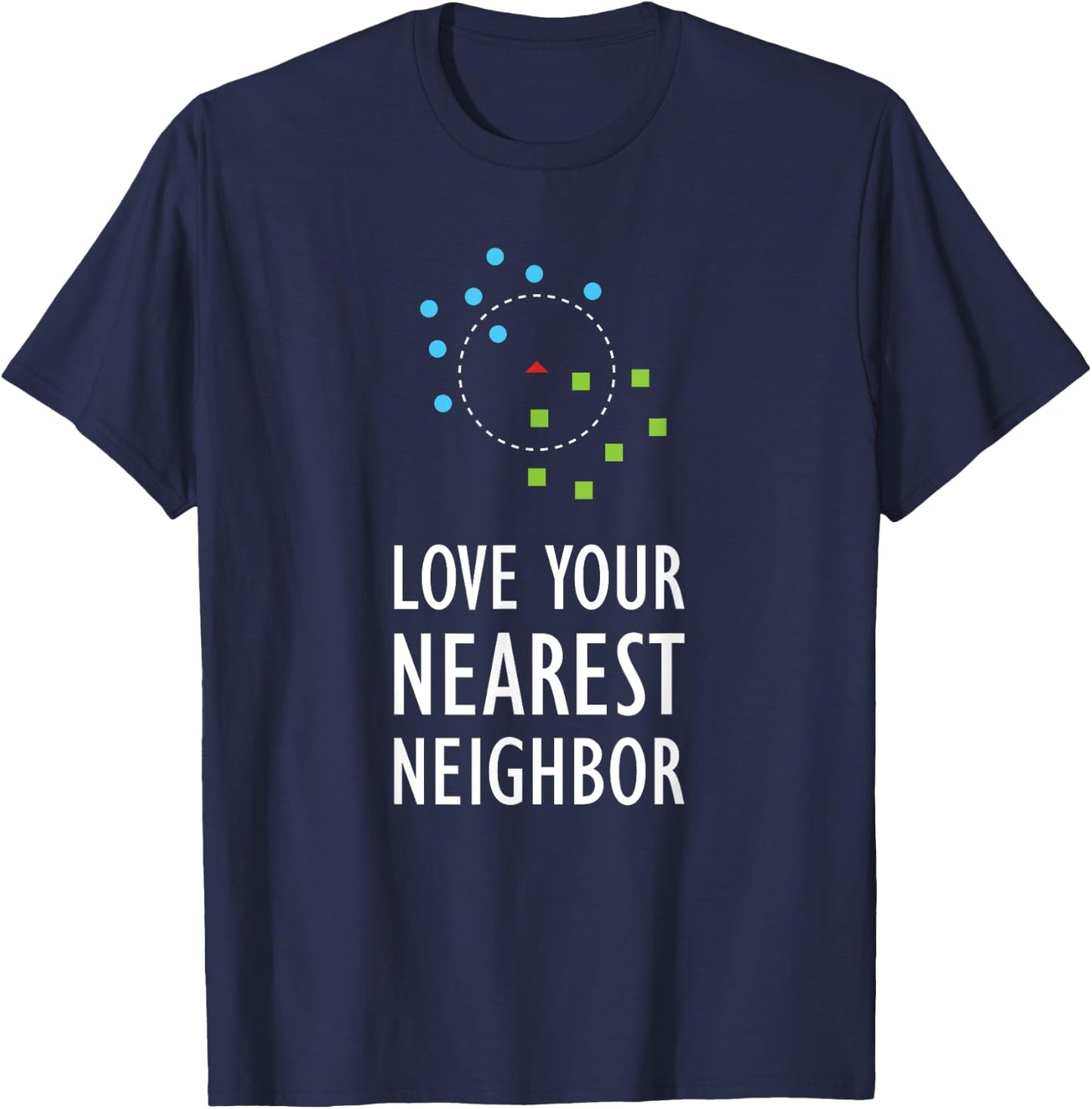Machine Learning Nearest Neighbor Algorithm AI Artificial T-Shirt - T-Shirt | Navy