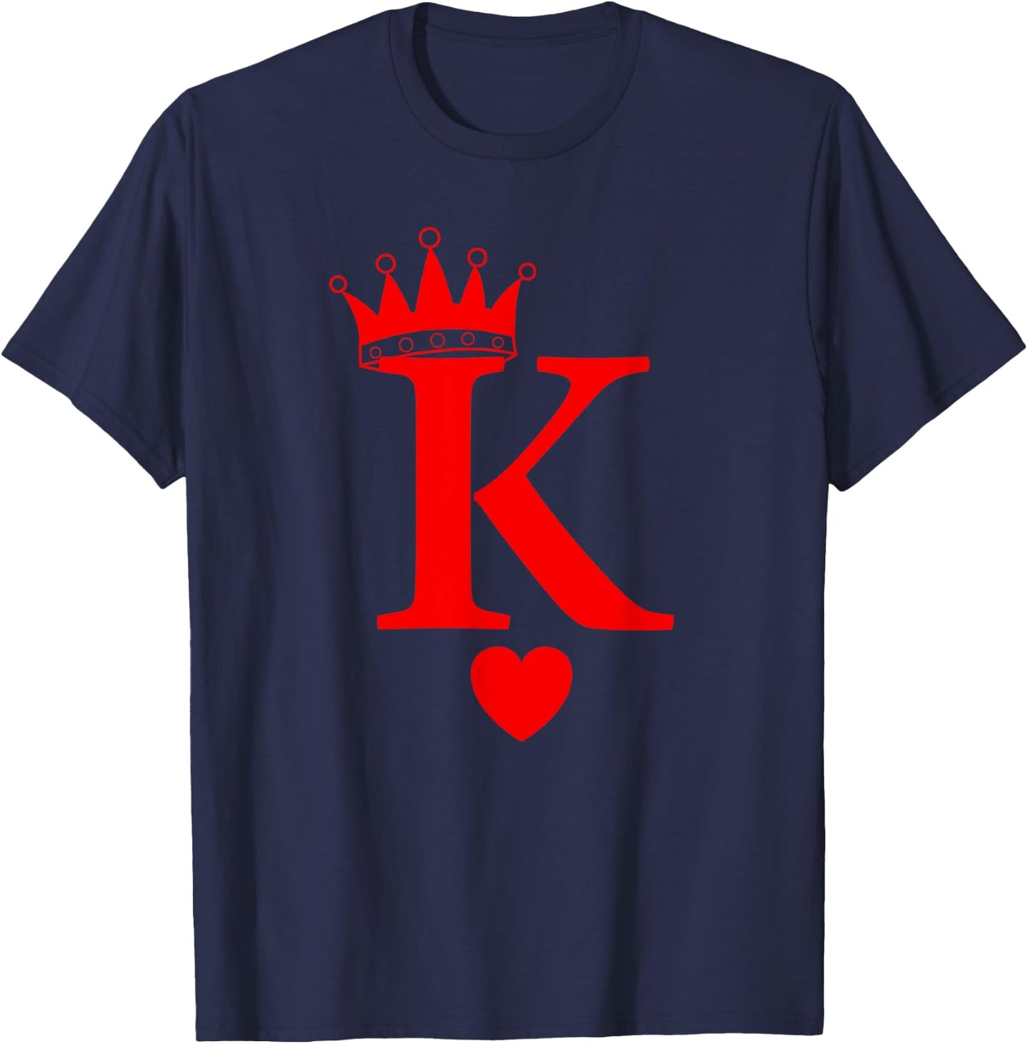 King of Hearts, Queen of Hearts Playing Cards, Deck of Cards T-Shirt - T-Shirt | Navy