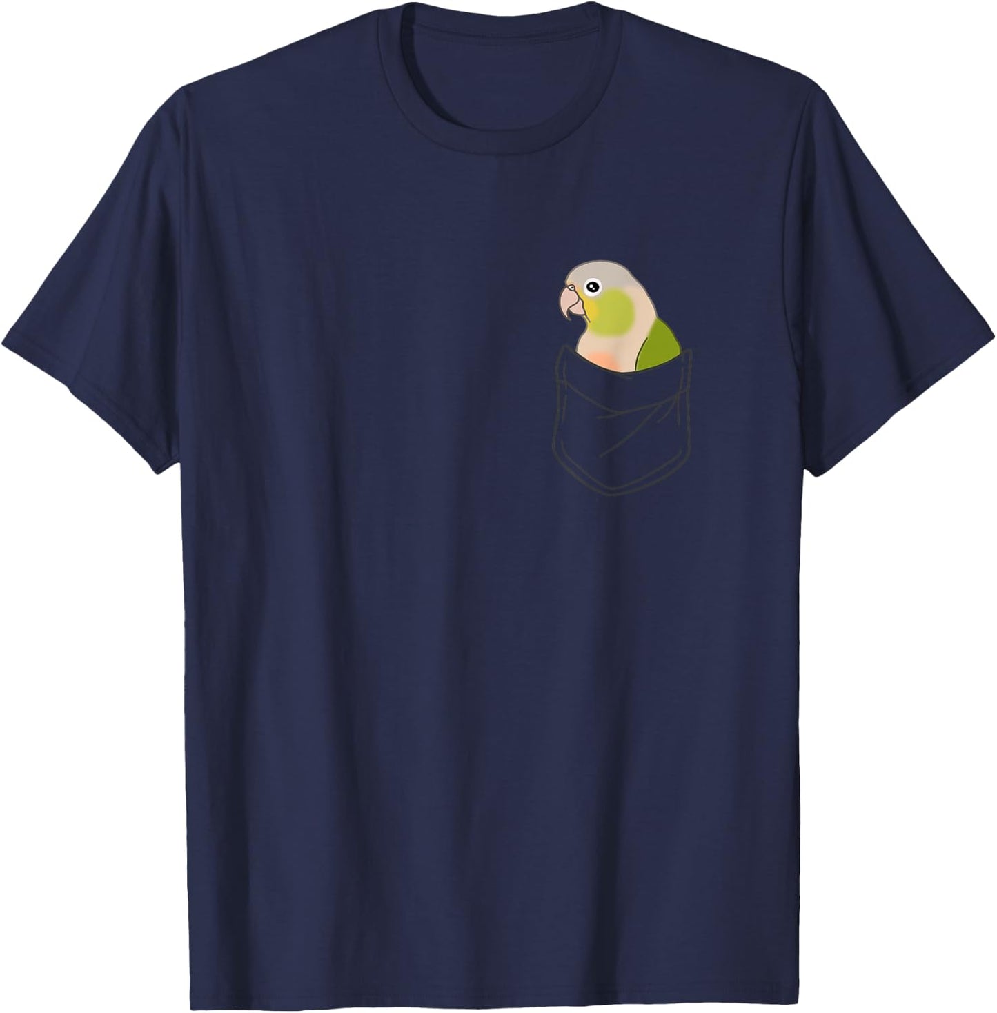 Pocket Pineapple Conure Cinnamon Parrot Cute Birb memes T-Shirt - T-Shirt | Navy