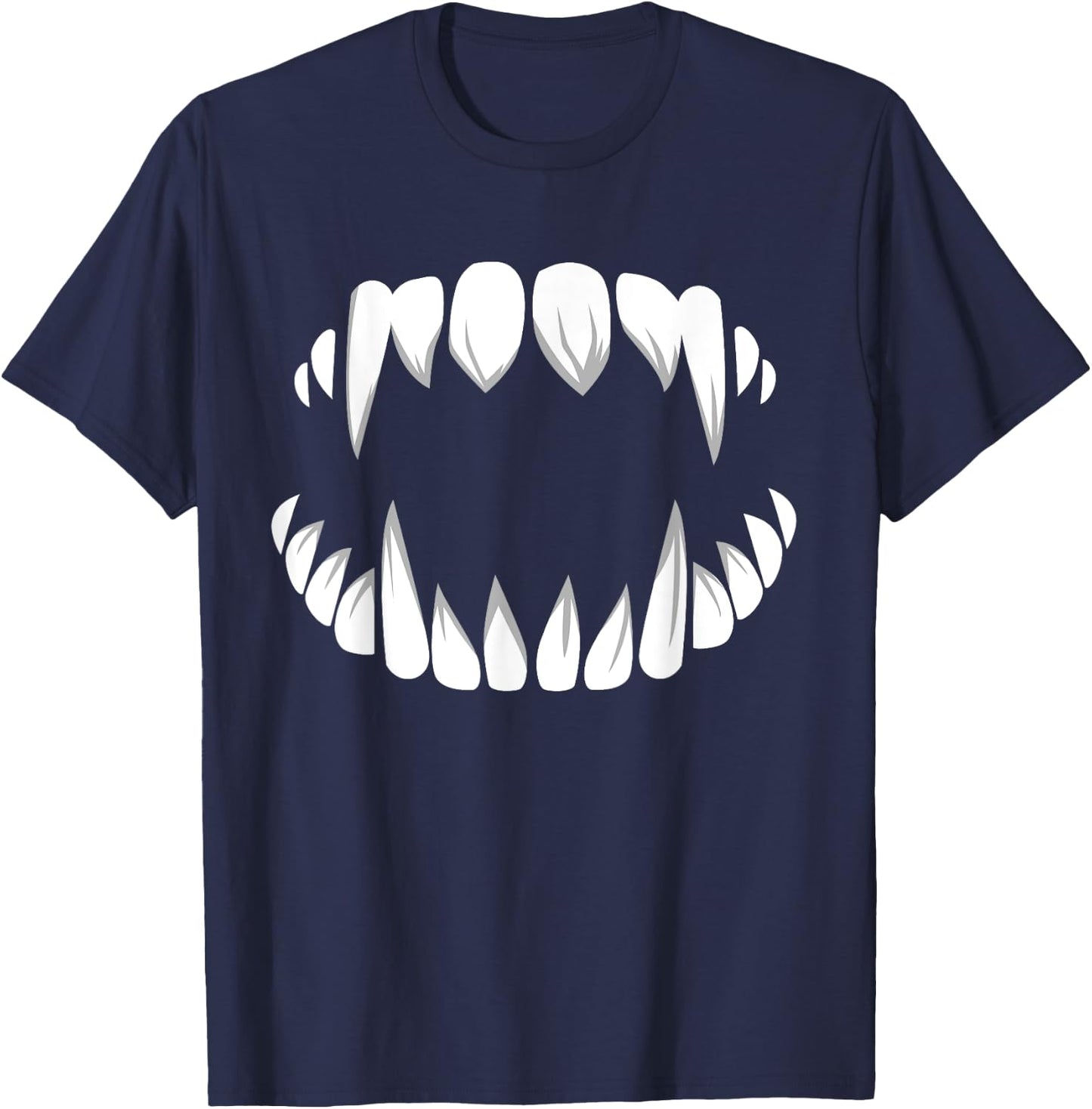 Vampire Teeth Dracula Fangs Halloween Monster Costume Outfit T-Shirt - T-Shirt | Navy