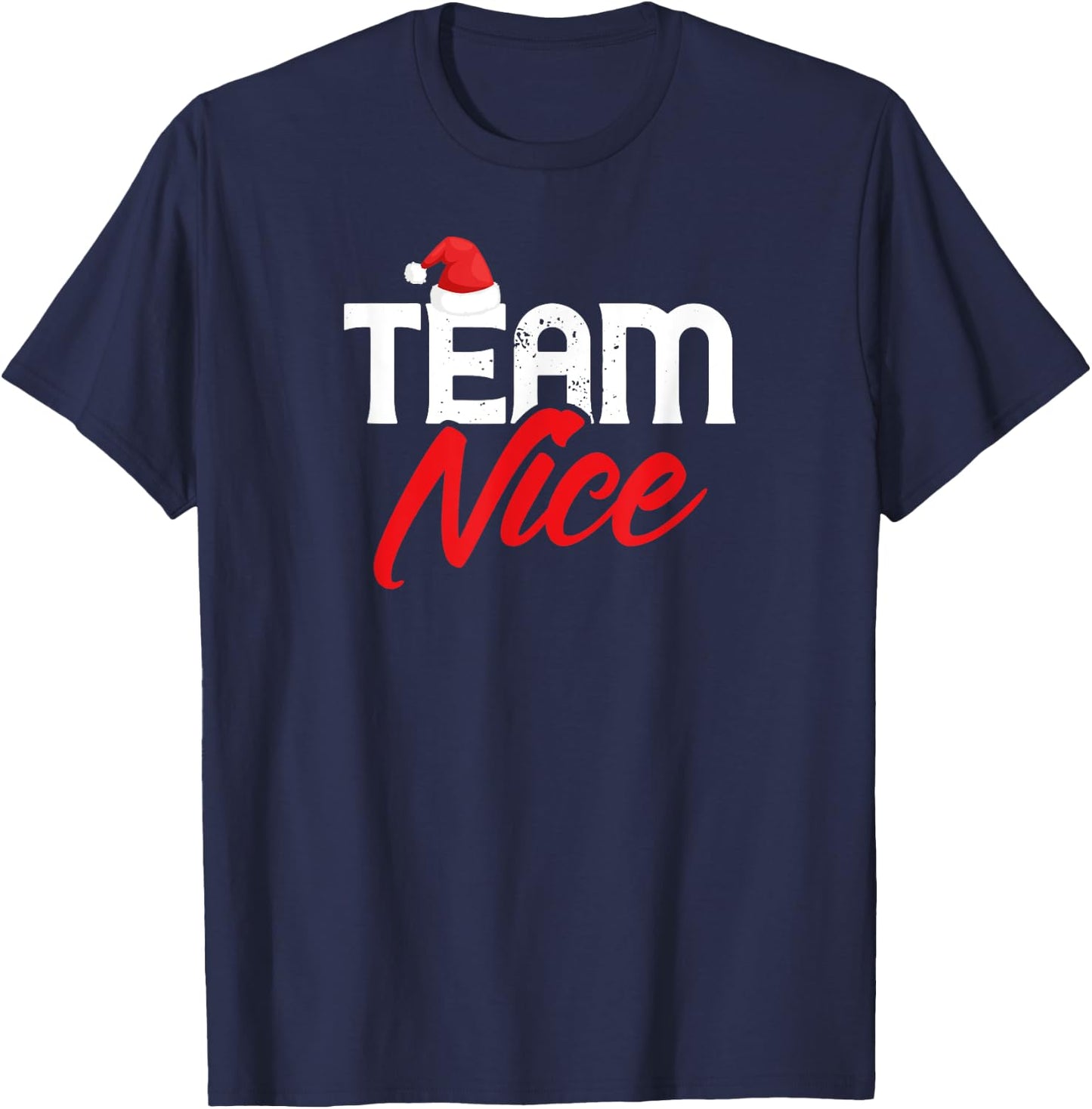 Team Nice Shirt Funny Couple Matching Outfit Team Naughty T-Shirt - T-Shirt | Navy