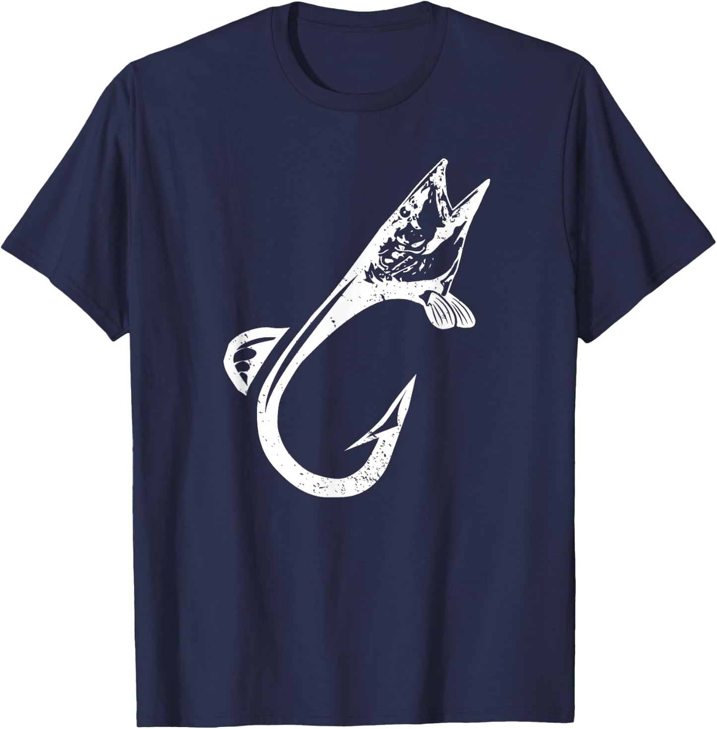 Cool Fishing Hook Muskie Fish Musky Fishing Hooks Fisherman T-Shirt - T-Shirt | Navy